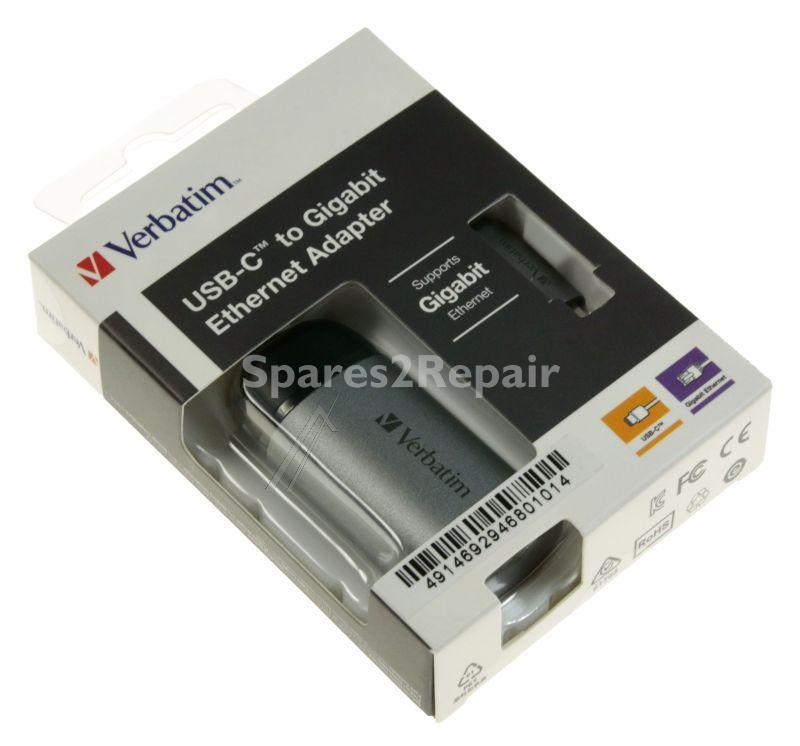 Verbatim Usb adaptor - 49146 Usb-c To Gigabit Ethernet Adapter 10cm Cable