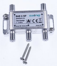 Axing 3way Taps - Abzweiger, 3-fach, 10 Db, 5 - 1218 Mhz, F-buchse, Premium-line