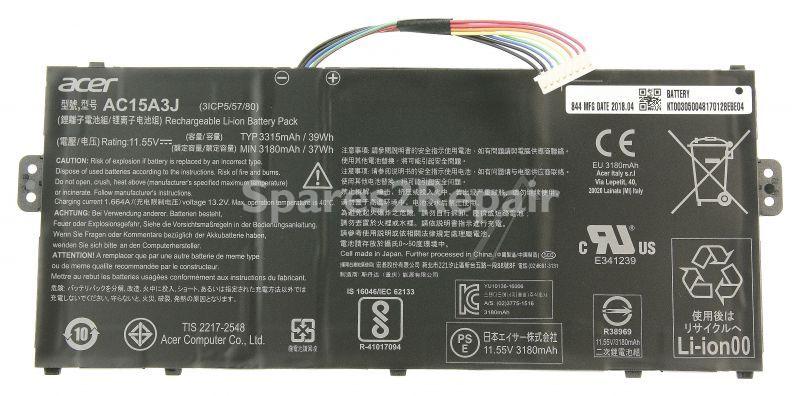 Acer Laptop Battery - Ap18c7k Kt 00307 010 Battery 3s1p 3634mah 248x84 4x5 5 Ap18c