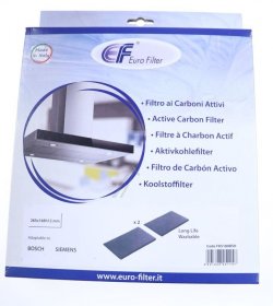 Eurofilter Carbon Filter - Fks180bsh Long Life Carbon Filter Washable Alternative For Bsh 17002988 17002526 Lz29idq00 Dim 265x168x12mm