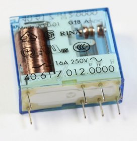 Finder Pcb Relay To 12v - 12vdc 16a-250vac Relay, 1 Pole Co
