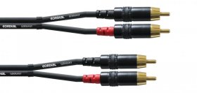 Cordial Neutrik Stereo Cable Phono Plug - Stereo-audiolead, 2x Phono Plug - 2x Phono Plug, 3m