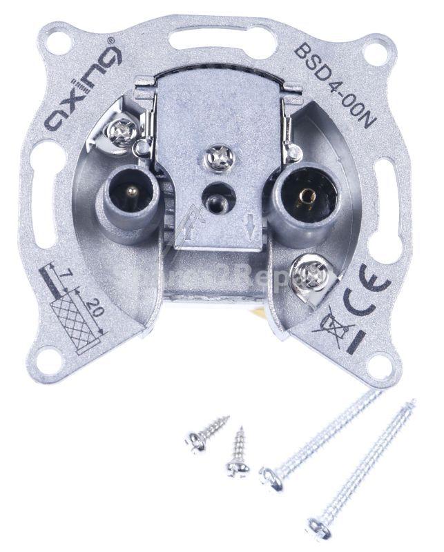 Axing Aerial Outlet Sockets - Bsd 4-00n Bsd00400n Catv-antennensteckdose 51006 Mhzeinzel- Und Stichleitungsdoseruckkanaltauglich 565 Mhzoberflachenveredelt