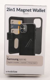 Mobilize Leather Bag Gsm - 80176 Mobilize 2in1 Magsafe Compatible Gelly Wallet Case Samsung Galaxy S25 5g Black