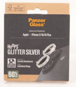 Panzerglass Display Protective Film - Pg32465 Panzerglass Hoops Glitter Silver Camera Lens Protector Iphone 17 | Iphone 16 | 16 Plus