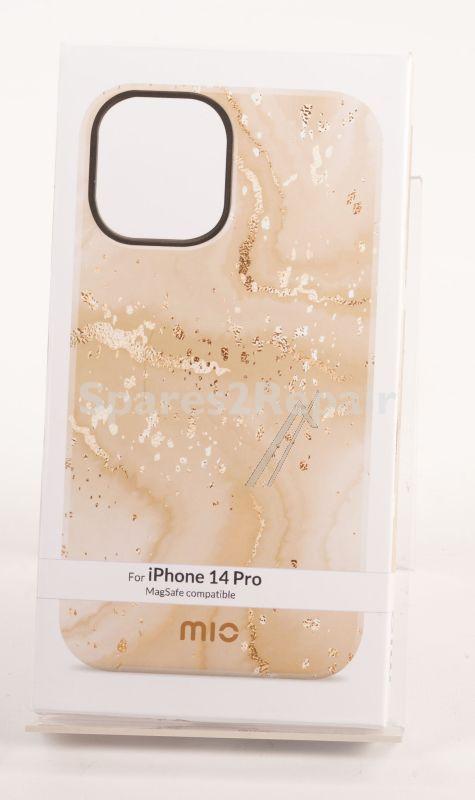 Mio By Mobilize Leather Bag Gsm - 29560 Mio Gold Marble Magsafe Compatible For Iphone 14 Pro