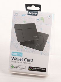 Beeep Communicator - 80941 Beeep Onetag Apple Find My & Android Tracker - Wallet Card Wirelessly Rechargeable - Black