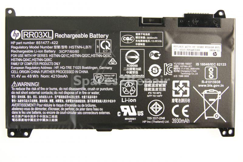 Hewlett Packard Laptop Battery - Rr03xl 851610-855 11 4v 4000mah 45wh Li-polymer Notebook Battery 4-cell