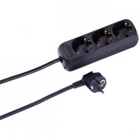 Vivanco Three-way Trailing Socket - Ebl 3b 5 3-fach Steckdosenleiste Basic, Schwarz 5m