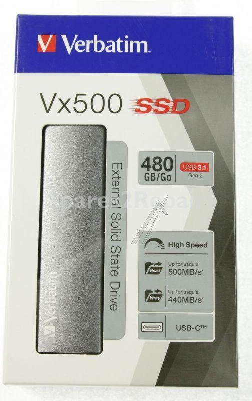 Verbatim External Ssd Hard Drive - Vx500 480gb, Usb3.1 Ssd-festplatte, Extern, G2