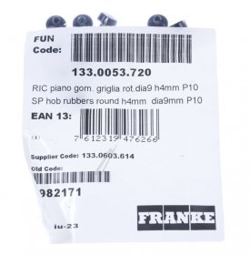 Faber Franke Roblin Rubber Stop - 1982171 133 0053 720 Sp Hob Rubbers Round H4mm Dia9mm P10