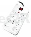 8 Way Socket Outlet Switch - Bloc 8 Prises Avec Parafoudre +inter +rj11 Et Tv F-f 9.52