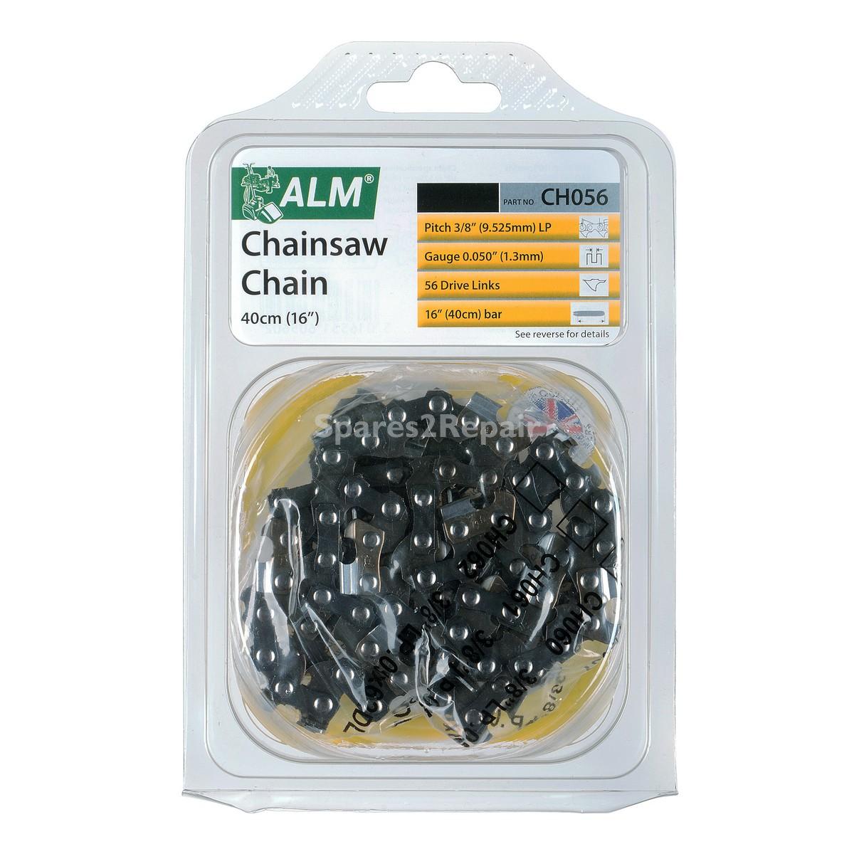 Universal Multi-Model Fitting ‘CH056’ 40cm, 16”, 56 Drive Link Type Chainsaw Chain Blade (3/8” Pitch, 0.050” Gauge)