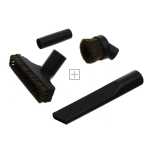 Compatible for Numatic BAS, RSV, NVP, NRV, NVQ, HEN Series Vacuum Cleaner Black Plastic All Purpose Brush with Removable Horsehair Brush Strip, Crevice Tool, Horsehair Round Dusting Brush Tool & Adapter Tube Accessory Kit (32mm)